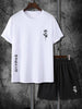 Mens Summer Shorts + T-Shirt Set - TTMSS67 - White Black