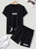 Mens Summer Shorts + T-Shirt Set - TTMSS50 - Black Black