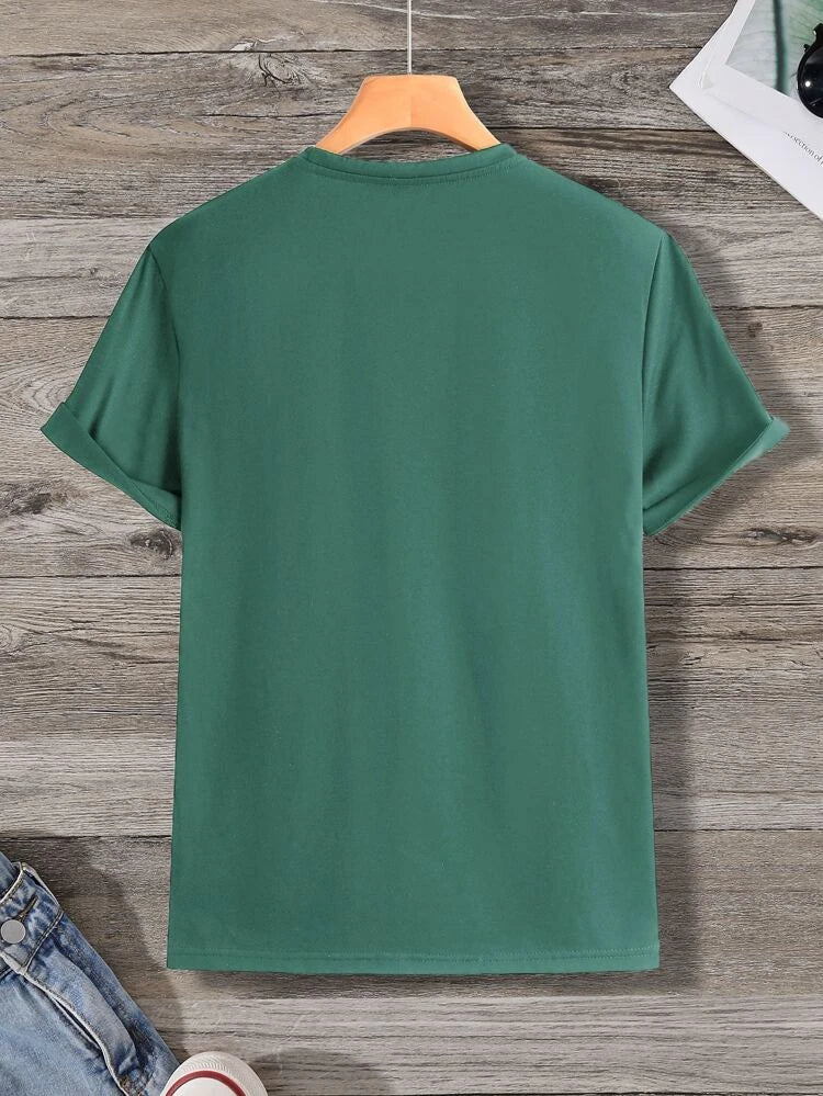 Mens Cotton Sticker Printed T-Shirt TTMPS15 - Green