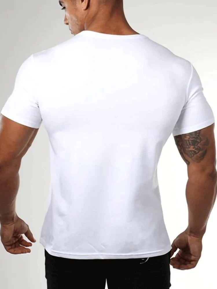 Mens Cotton Sticker Printed T-Shirt TTMPS1 - White