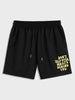 Mens Cotton Terry Printed Shorts by Tee Tall - TTMSHO8 - Black