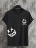 Mens Cotton Sticker Printed T-Shirt TTMPS10 - Black