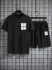 Mens Summer Shorts + T-Shirt Set - TTMSS65 - Black Black