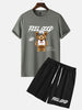 Mens Summer Shorts + T-Shirt Set - TTMSS25 - Charcoal Black