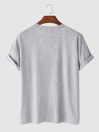 Mens Cotton Sticker Printed T-Shirt TTMPS5 - Grey