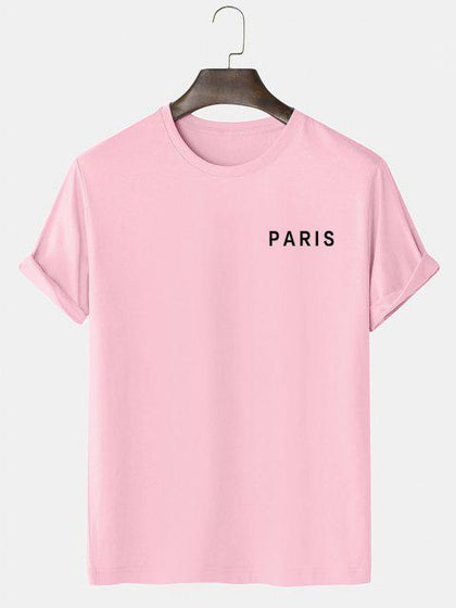 Mens Cotton Sticker Printed T-Shirt TTMPS5 - Pink