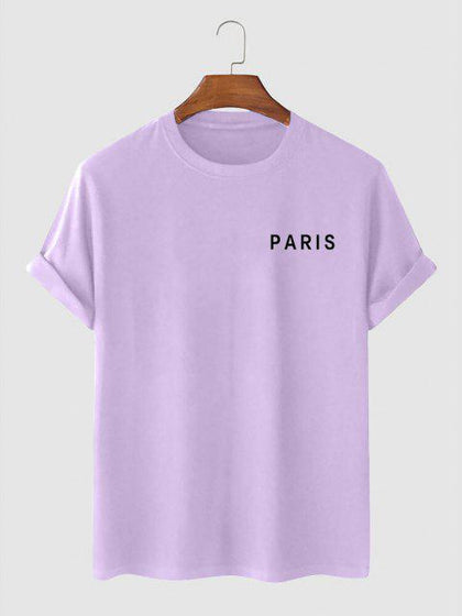 Mens Cotton Sticker Printed T-Shirt TTMPS5 - Purple