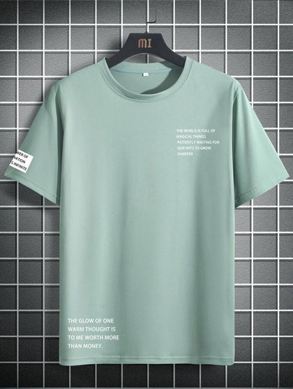 Mens Cotton Sticker Printed T-Shirt TTMPS12 - Mint Green