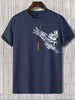 Mens Cotton Sticker Printed T-Shirt TTMPS34 - Navy Blue
