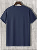 Mens Cotton Sticker Printed T-Shirt TTMPS34 - Navy Blue