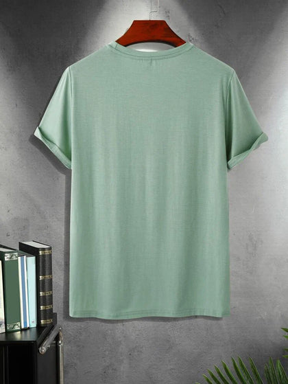Mens Cotton Sticker Printed T-Shirt TTMPS2 - Mint Green