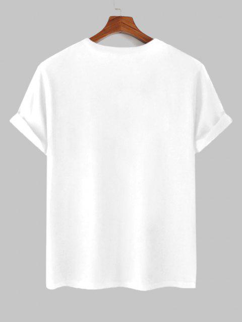 Mens Cotton Sticker Printed T-Shirt TTMPS6 - White