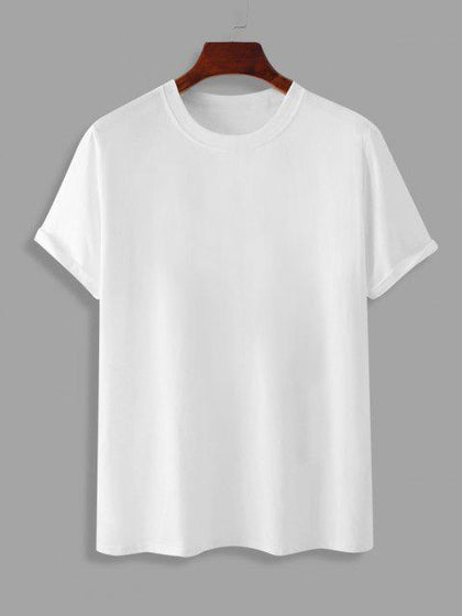 Mens Cotton Sticker Printed T-Shirt TTMPS40 - White
