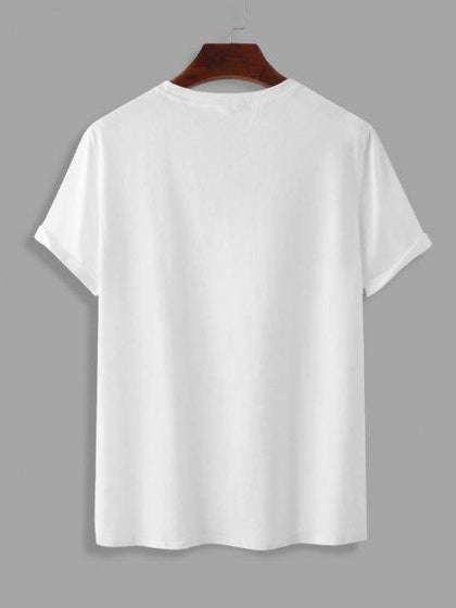 Mens Cotton Sticker Printed T-Shirt TTMPS41 - White