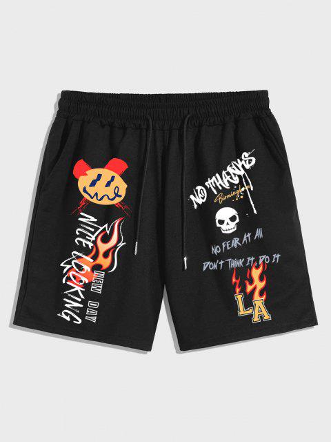 Mens Summer Shorts + T-Shirt Set - TTMSS36 - Black Black