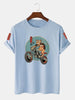 Mens Cotton Sticker Printed T-Shirt TTMPS44 - Light Blue