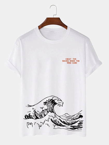 Mens Cotton Sticker Printed T-Shirt TTMPS36 - White