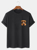 Mens Cotton Sticker Printed T-Shirt TTMPS28 - Black