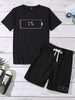 Mens Summer Shorts + T-Shirt Set - TTMSS56 - Black Black