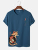 Mens Cotton Sticker Printed T-Shirt TTMPS8 - Blue