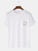Mens Cotton Sticker Printed T-Shirt TTMPS45 - White