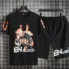 Mens Summer Shorts + T-Shirt Set - TTMSS27 - Black Black