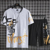 Mens Summer Shorts + T-Shirt Set - TTMSS26 - Grey Black