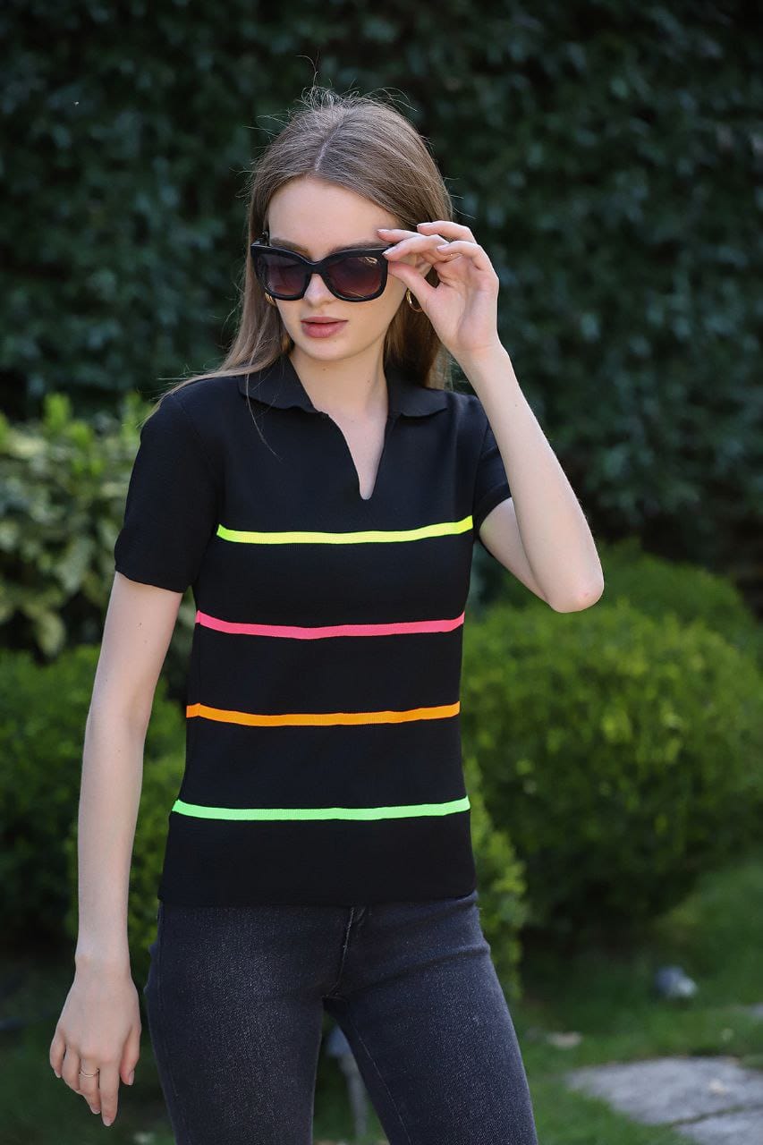 Womens Ribbed Knitted Polo WRKTP1