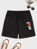 Mens Cotton Terry Printed Shorts by Tee Tall - TTMSHO10 - Black