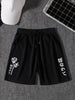 Mens Cotton Terry Printed Shorts by Tee Tall - TTMSHO13 - Black