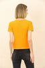 Womens Printed Ribbed Neck Cotton T-Shirt MWUTS36