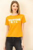 Womens Printed Ribbed Neck Cotton T-Shirt MWUTS36