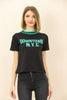 Womens Printed Ribbed Neck Cotton T-Shirt MWUTS37