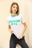 Womens Printed Ribbed Neck Cotton T-Shirt MWUTS40