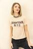 Womens Printed Ribbed Neck Cotton T-Shirt MWUTS41
