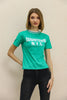 Womens Printed Ribbed Neck Cotton T-Shirt MWUTS38