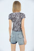 Womens Printed Square Neck Detail Top MWUCT10