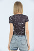 Womens Printed Square Neck Detail Top MWUCT15