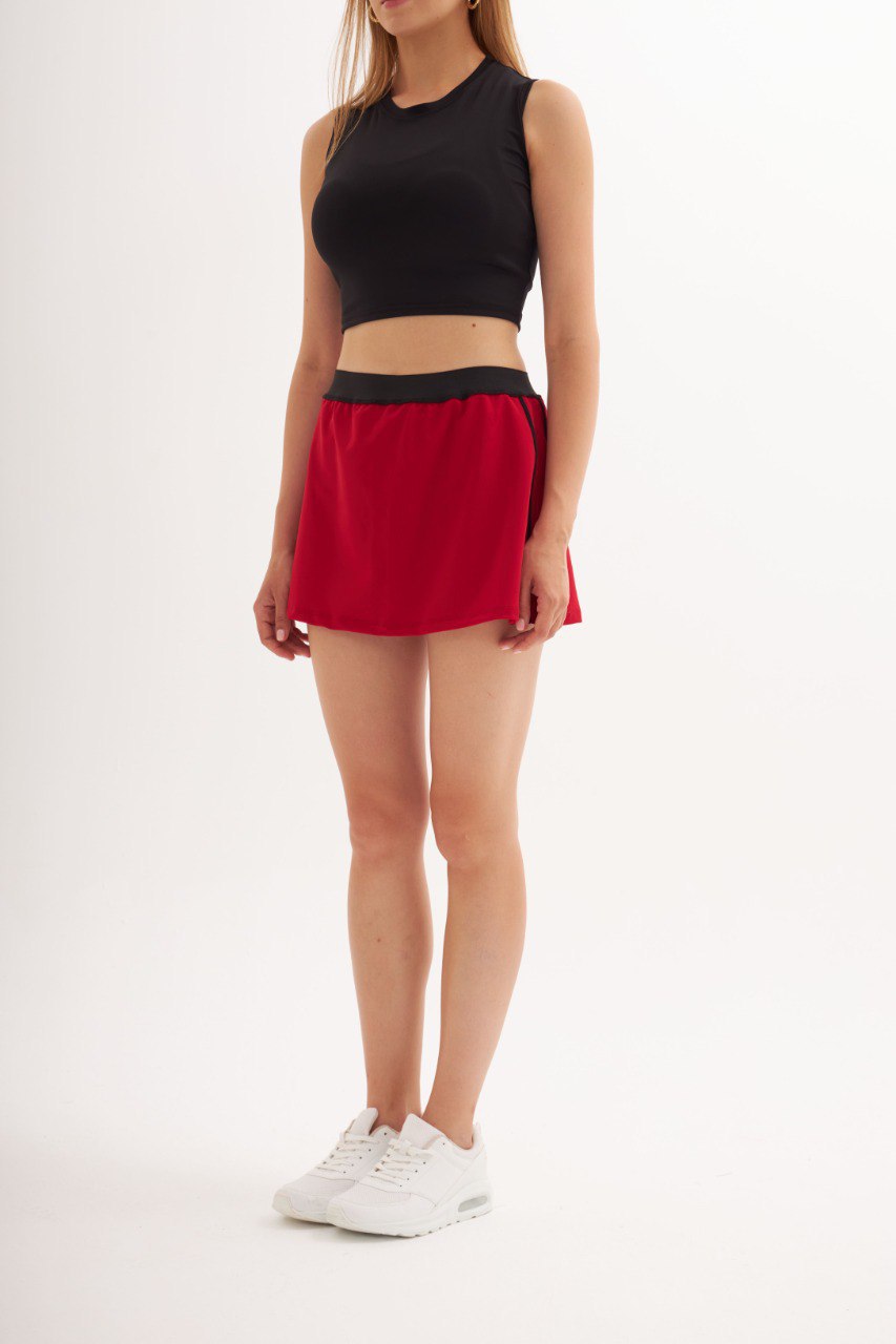 Skirt Striped Detail Active Wear Shorts MEUAWS97