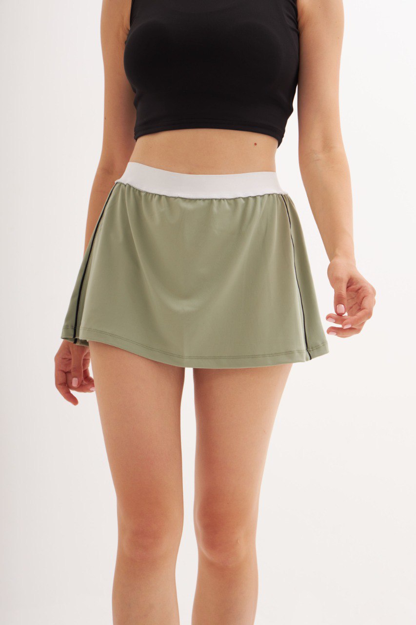Skirt Striped Detail Active Wear Shorts MEUAWS98