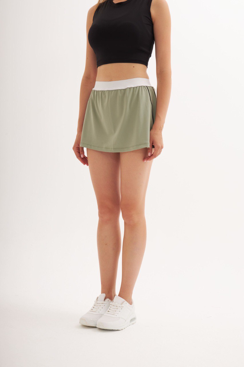 Skirt Striped Detail Active Wear Shorts MEUAWS98