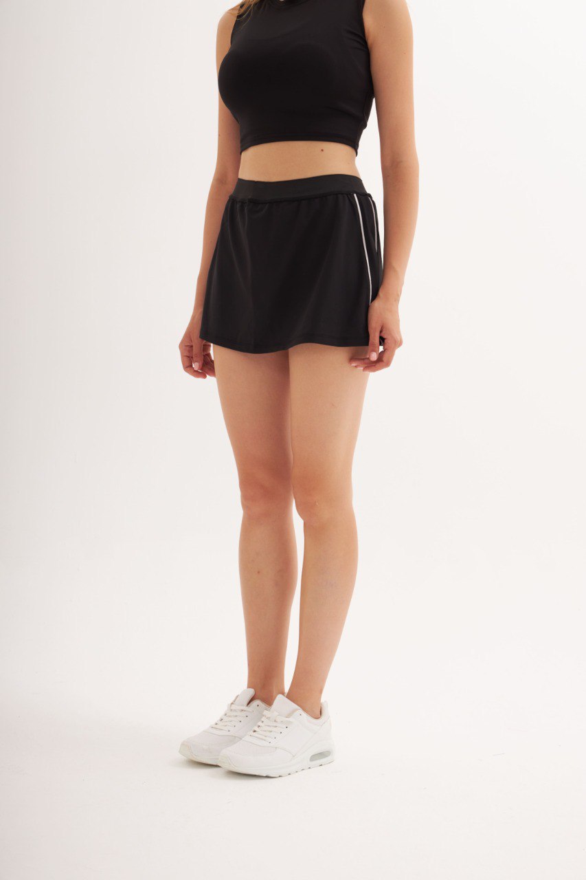 Skirt Striped Detail Active Wear Shorts MEUAWS101