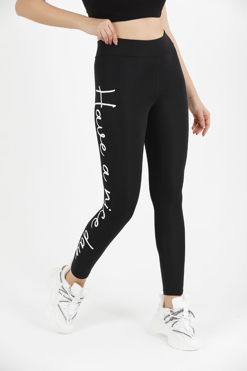 Printed Detail Active Yoga Pants MEUAYP67