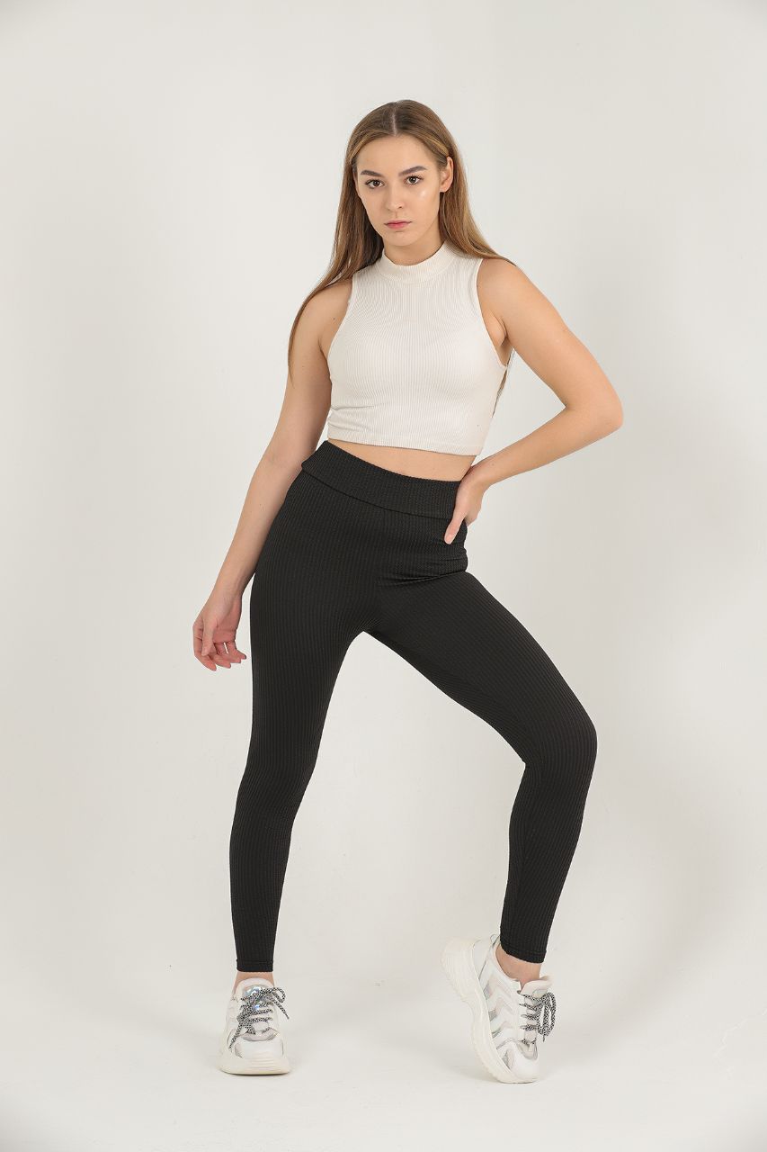 Soft Finish Lining Textured Active Yoga Pants MEUAYP63