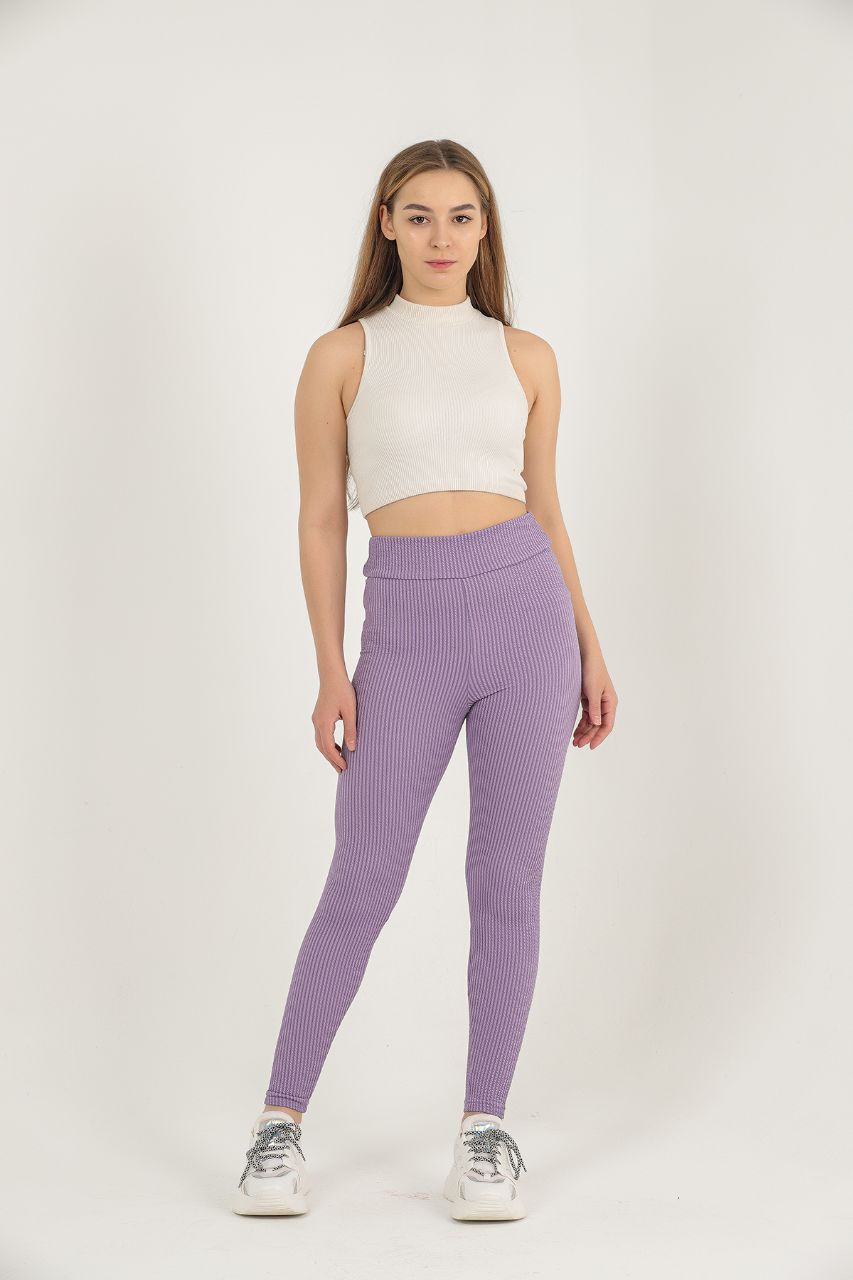 Soft Finish Lining Textured Active Yoga Pants MEUAYP60