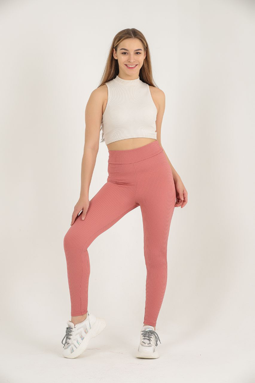 Soft Finish Lining Textured Active Yoga Pants MEUAYP61