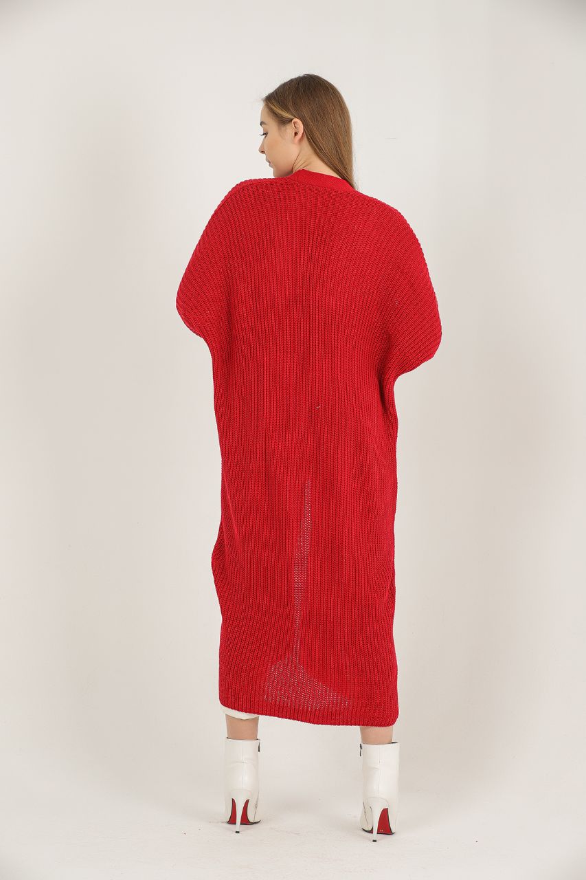 Womens Knitted Long Pocket Cardigan MWKC1