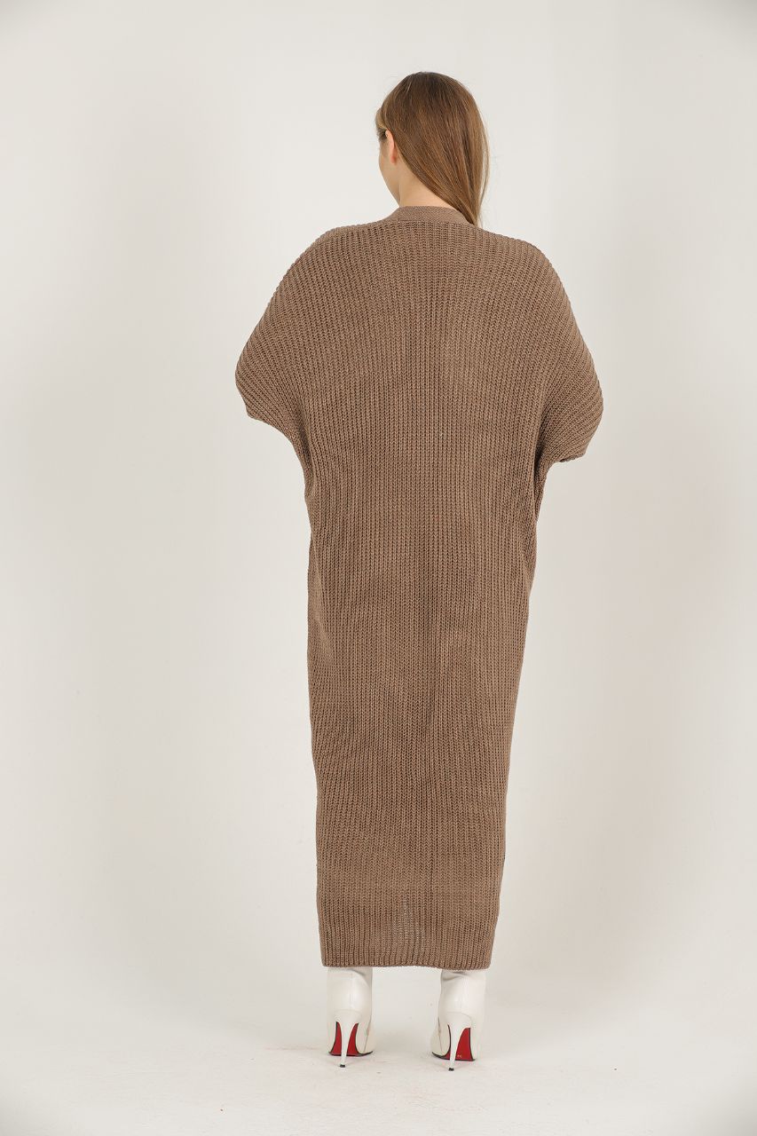 Womens Knitted Long Pocket Cardigan MWKC2