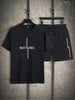 Mens Summer Shorts + T-Shirt Set - TTMSS53 - Black Black