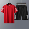 Mens Summer Shorts + T-Shirt Set - TTMSS22 - Red Black